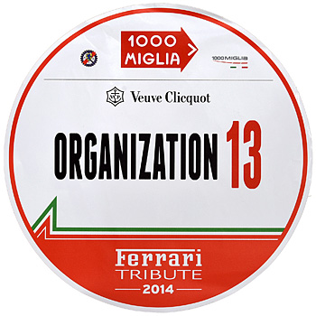 1000 MIGLIA-Ferrari Tributo 2014オーガナイザー用ゼッケンステッカー