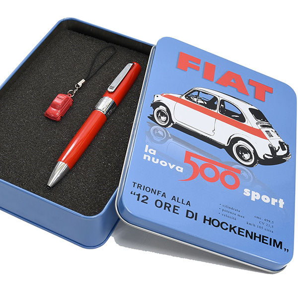 FIAT 500ボールペン&ストラップセット(レッド)