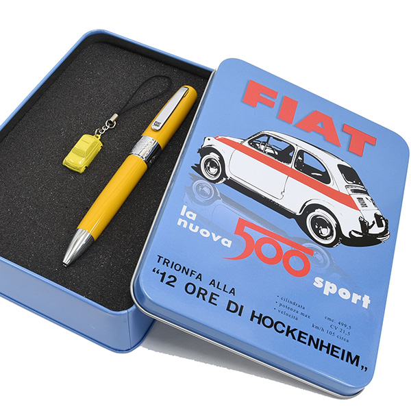 FIAT 500ボールペン&ストラップセット(イエロー)