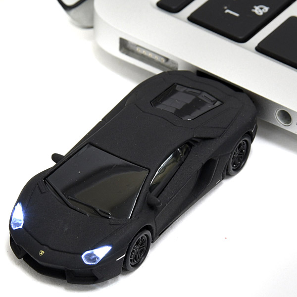 1/68 Lamborghini Aventador Miniature USB Memori(8GB/Mat Black)