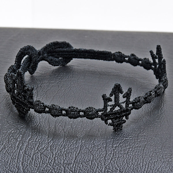 MASERATI TRIDENTE Lace Bracelet by Cruciani(Black)