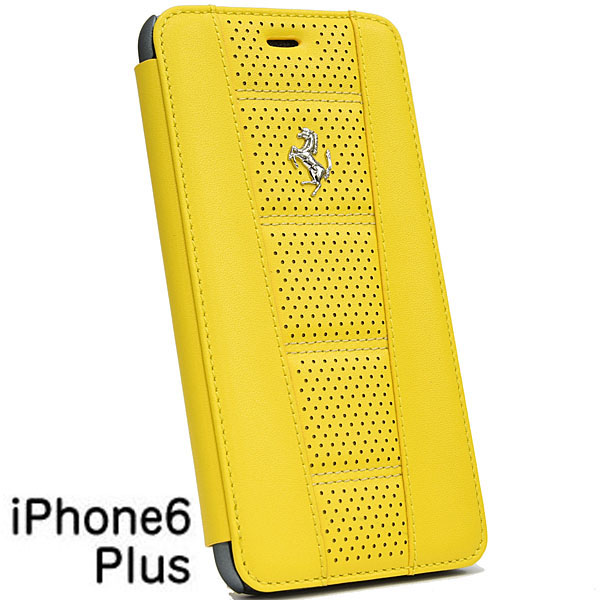 Ferrari純正 iPhone6/6s Plusレザーブックタイプケース-458/イエロー-