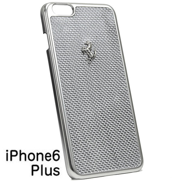 Ferrari純正 iPhone6/6s Plus リアルカーボン背面ケース(シルバー)