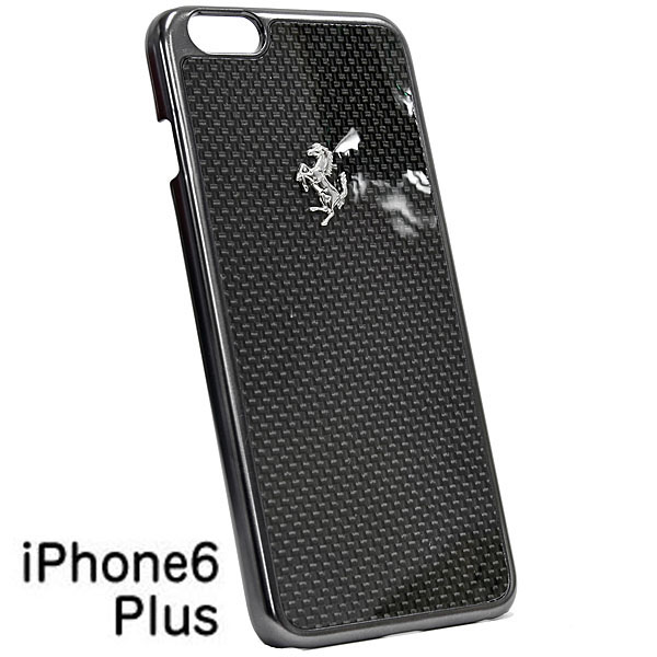 Ferrari純正 iPhone6/6s Plus リアルカーボン背面ケース(ブラック)