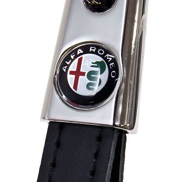 Alfa Romeo Strap Shaped Keyring(New Color Emblem/Black)