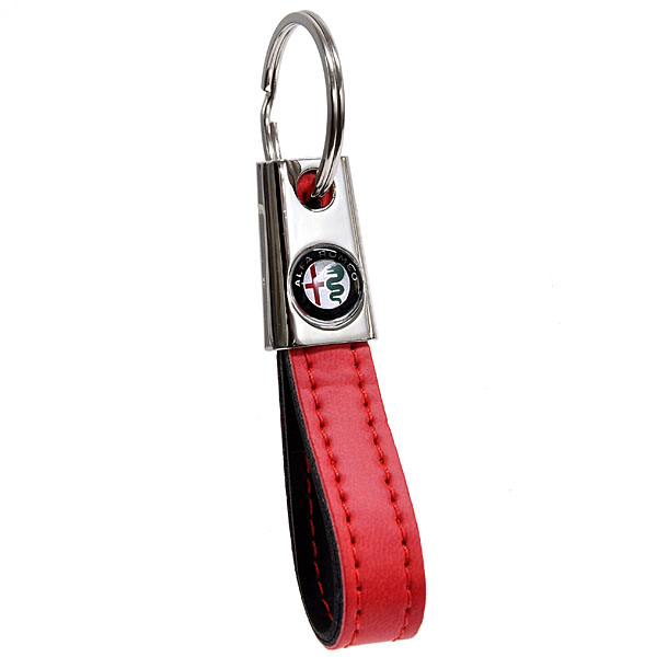 Alfa Romeo Strap Shaped Keyring(New Color Emblem/Red)