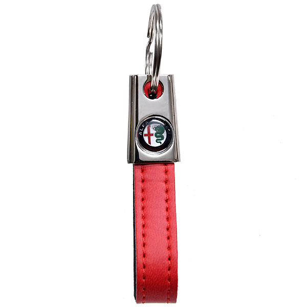 Alfa Romeo Strap Shaped Keyring(New Color Emblem/Red)