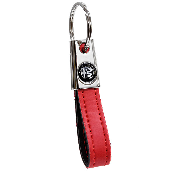 Alfa Romeo Strap Shaped Keyring(New Monotone Emblem/Red)