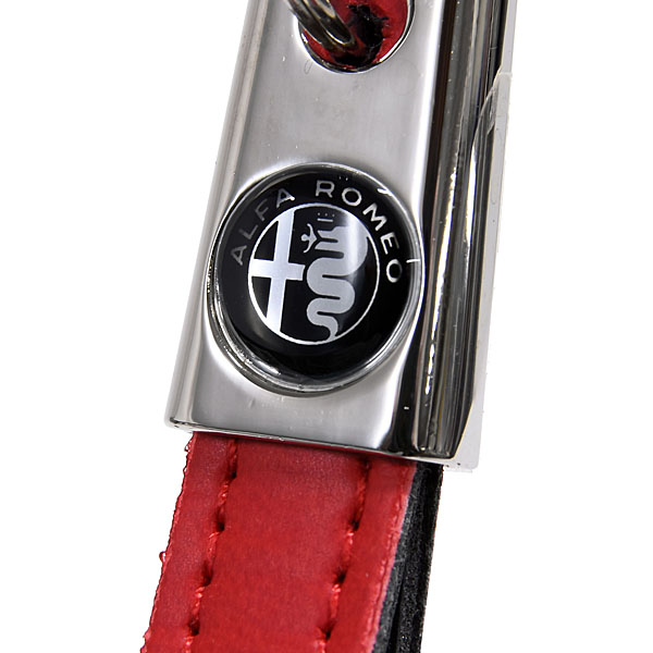 Alfa Romeo Strap Shaped Keyring(New Monotone Emblem/Red)