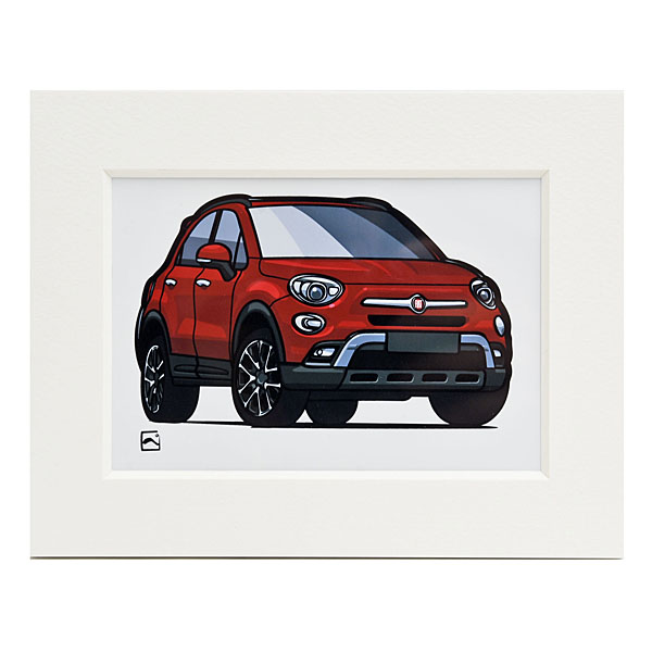 FIAT 500Xスモールイラストレーション(レッド) by 林部研一