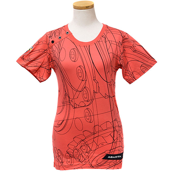 ABARTH純正Tシャツ(テクニカルパーツ/レッド)レディス