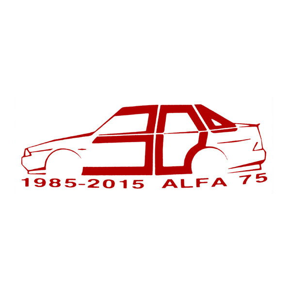 Alfa Romeo 75 30 anni Memorial Sticker(Red) by RIA(Registro Italiano Alfa Romeo)