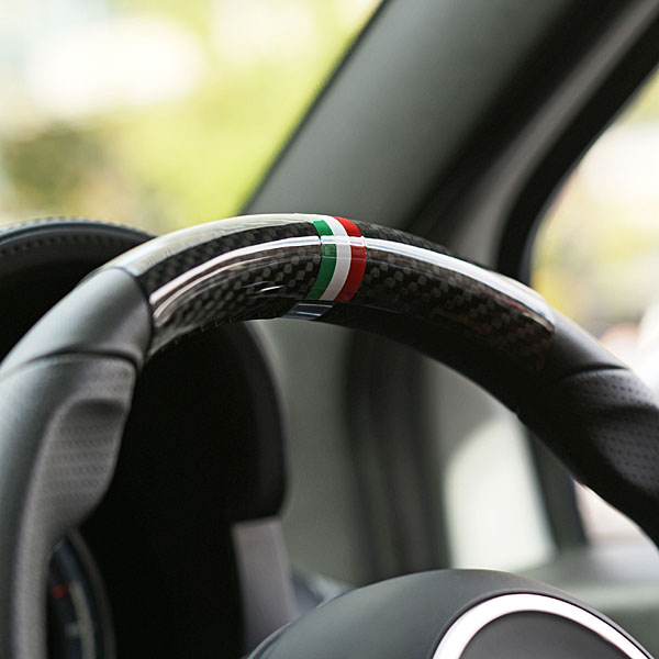 ABARTH 500 Real Carbon Steering Wheel Cover(Flag)