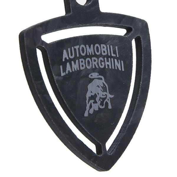Lamborghini Genuine Emblem Shaped Forged Carbon Keyring