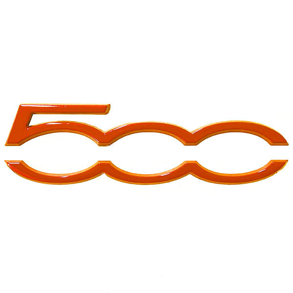 FIAT/ABARTH純正500ダッシュボード用500ロゴエンブレム(オレンジ)