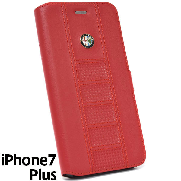 Alfa Romeo純正iPhone7/6/6s Plus手帳型ソフトケース(レッド)
