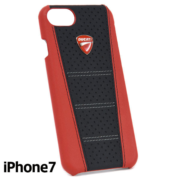 DUCATI iPhone7/6/6s Leather Case(Black/Red)