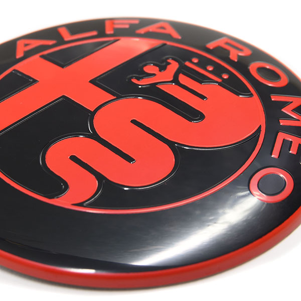 Alfa Romeo New Aluminium Emblem(Black/Red)