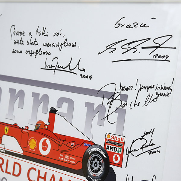 Scuderia Ferrari 2004 F1 World Champione Memorial Poster with Frame