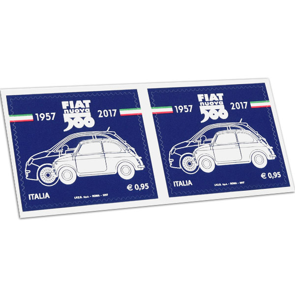 FIAT 500 60anni Memorial Stamp Set
