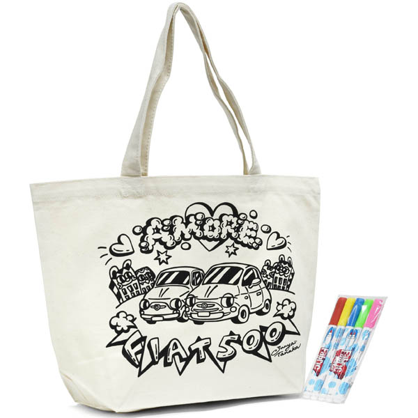 FIAT 500 coloring Tote Bag