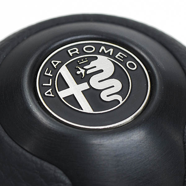 BLACK Gear Knob -TUNE IT Black- (Reverse Lock/Alfa Romeo Mono Tone Emblem)
