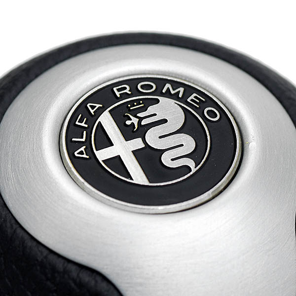 BLACK Gear Knob -TUNE IT- (Reverse Lock/Alfa Romeo Mono Tone Emblem)