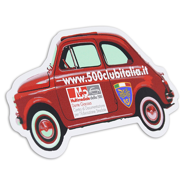 FIAT 500 CLUB ITALIA Official Sticker(Car Shaped/Type B)