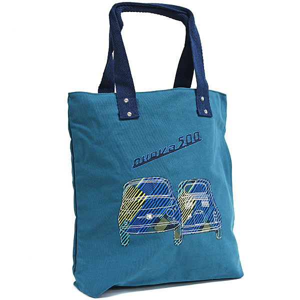 FIAT Nuova 500 Canvas Tote Bag(Blue-Green)