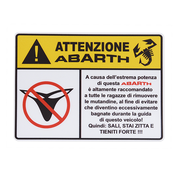 ABARTH Caution Sticker