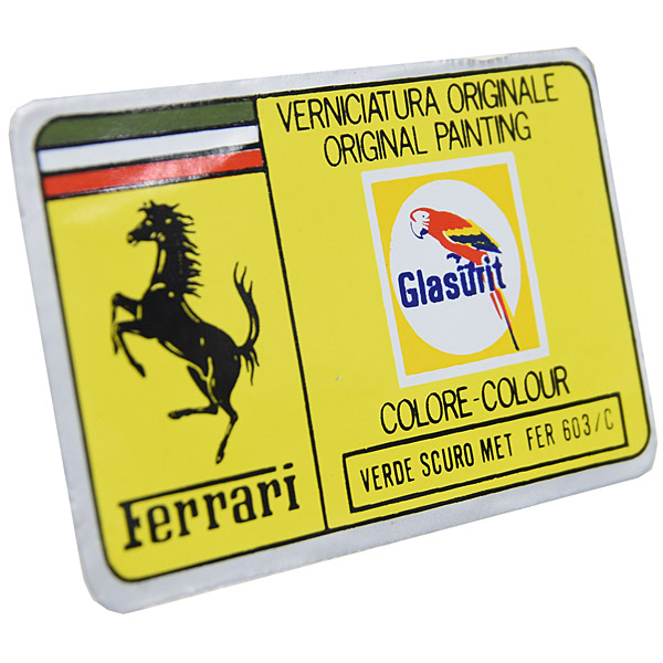 Ferrari Paint Code Sticker(VERDE SCURO MET FER 603/C)