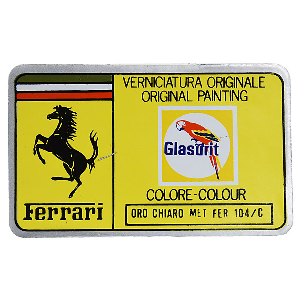 Ferrari Paint Code Sticker(ORO CHIARO MET FER 104/C)