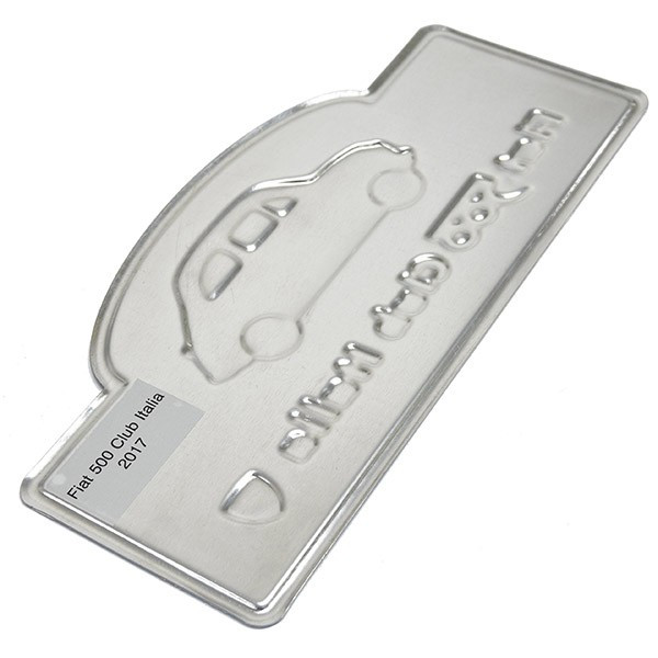 FIAT 500 CLUB ITALIA Metal Plate(White)