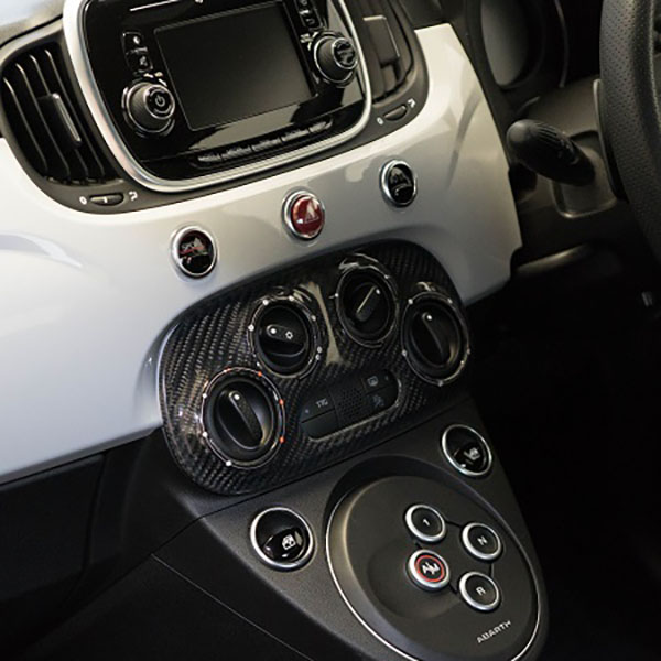 ABARTH 500/595/695カーボンエアコンパネル(マニュアルエアコン用)