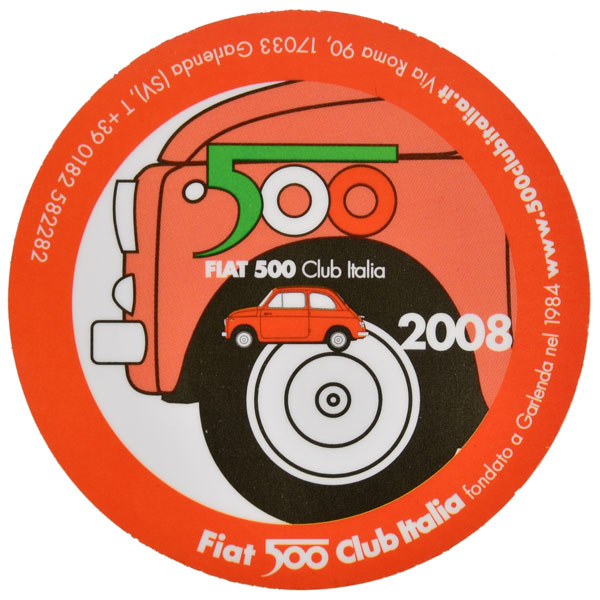 FIAT 500 CLUB ITALIA 2008 Sticker