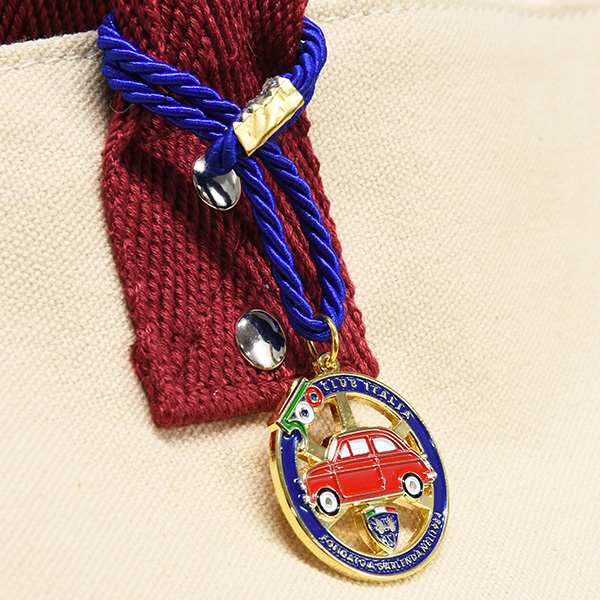 FIAT 500 CLUB ITALIAエンブレム形バッグチャーム(ブルー)