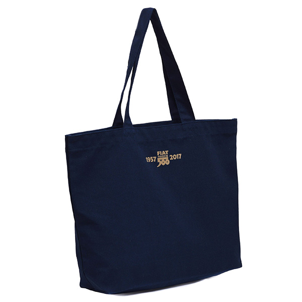 FIAT 500 60anni Memorial Stamp Tote Bag-Navyl-