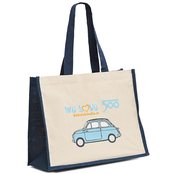 FIAT 500 CLUB ITALIAトートバッグ(Large/ブルー)