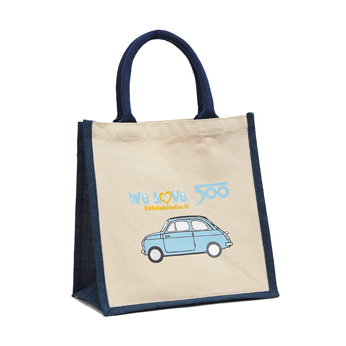 FIAT 500 CLUB ITALIAトートバッグ(Small/ブルー)