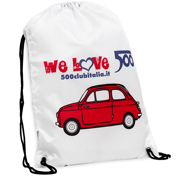 FIAT 500 CLUB ITALIA 500 ナイロンナップサック(レッド)