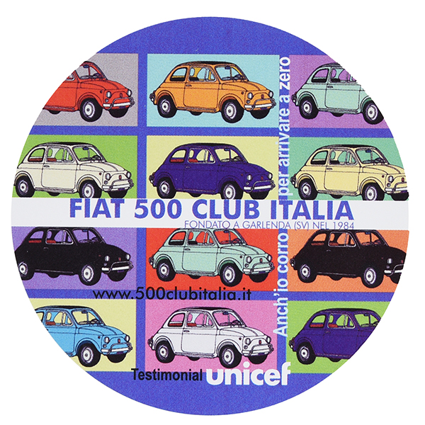 FIAT 500 CLUB ITALIA UNICEF Sticker(Colour Variation)