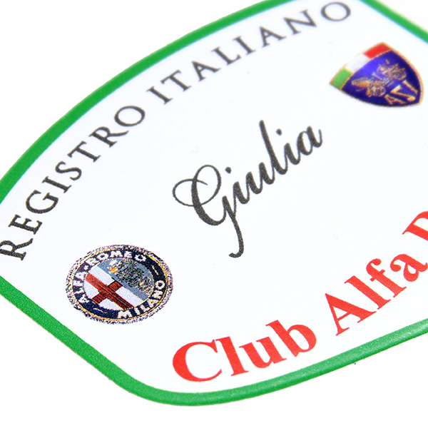 REGISTRO Italiano GIULIA Club Alfa Romeo Sticker(Large)