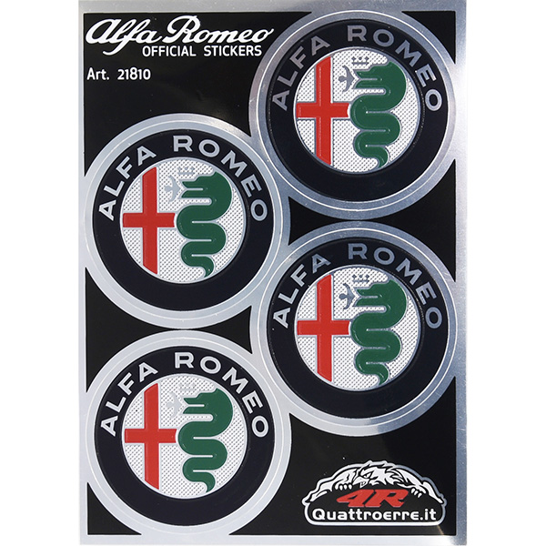 Alfa Romeo純正NEWエンブレムステッカー4枚セット(カラー/48mm)