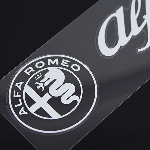 Alfa Romeo Logo & New Emblem Sticker(white/Die Cut/172mm)