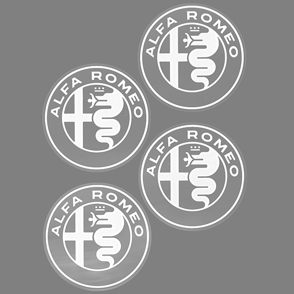 Alfa Romeo New Emblem Stickers Set(White/4pcs.)