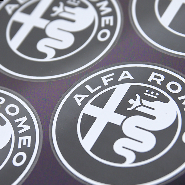Alfa Romeo Newエンブレムステッカー4枚組(ホワイト/クリアベース)