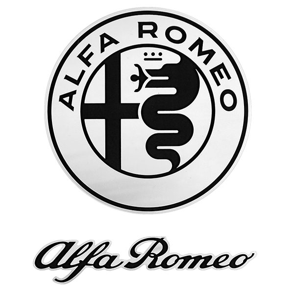 Alfa Romeo New Emblem & New Logo Stickers Set(Black)