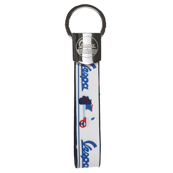 Vespa Official Strap Shaped Keyring(White)