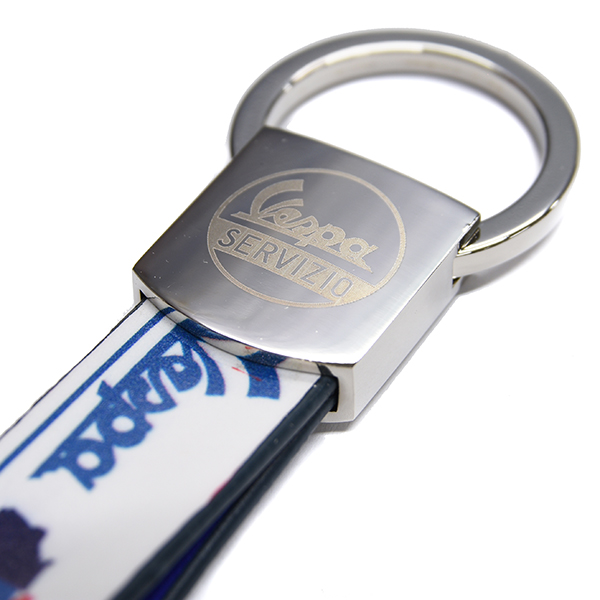 Vespa Official Strap Shaped Keyring(White)