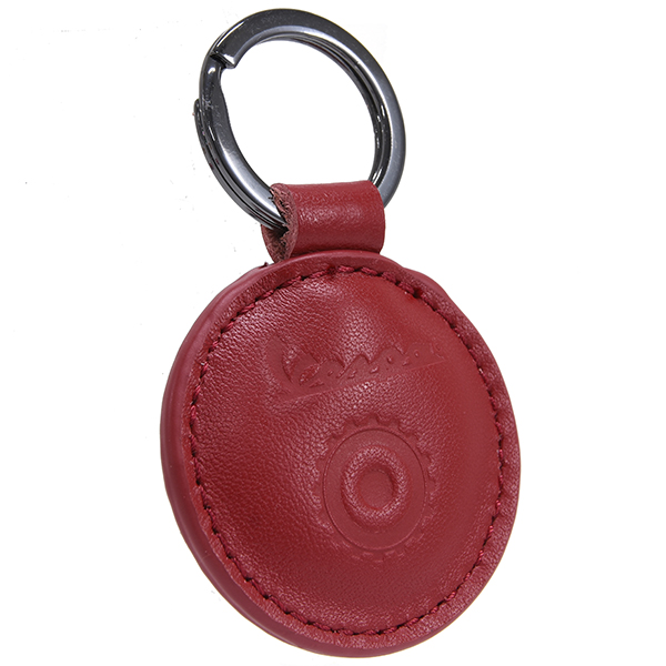 Vespa Official Leather Keyring-OPEN/Red-